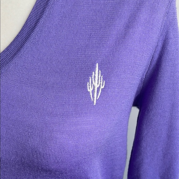 Polo Golf Ralph Lauren Purple Wool V-Neck Sweater | Small - Picture 2 of 4